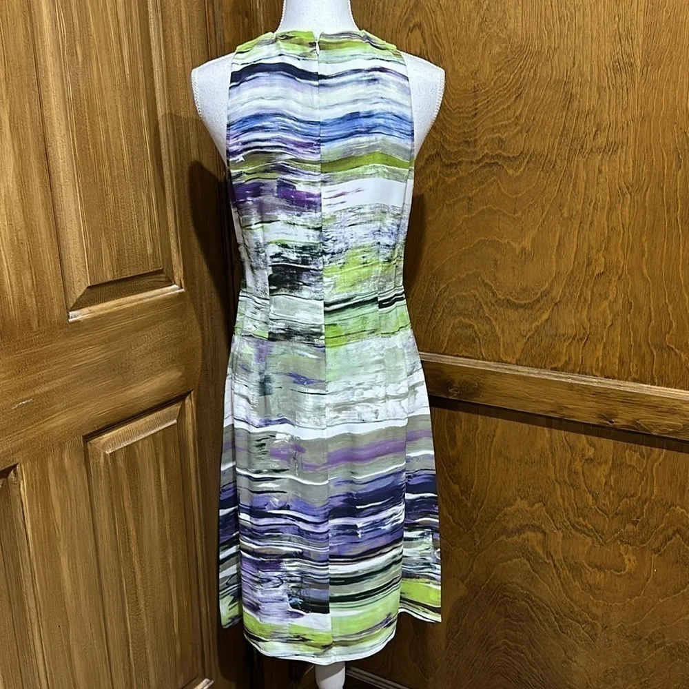 Worth Abstract Print Pleated Dress Size 6 - EUC - Picture 3 of 6